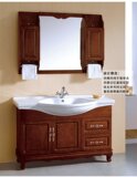 浴室柜组合欧式橡木实木落地柜卫洗手池洗脸盆洗漱台1.2米三件套
