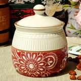 埃兰迪尔/法式乡村怀旧浮雕陶瓷罐/花之奇缘调味罐/糖罐/咖啡糖缸