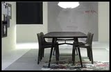 黑色烤漆餐桌简约现代办公桌意大利设计洽谈桌培训桌定制会议桌！