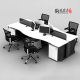 上海北京办公家具办公桌员工桌黑白组合工作位四人职员桌屏风卡座