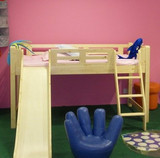 实木儿童套房家具儿童滑梯床带护栏松木实木家具