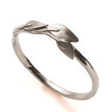 【定制】以色列设计师Doron 情侣男女式结婚戒指 14k18k白金 叶