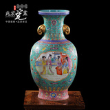兆宏 景德镇陶瓷器 52cm仿古唐彩象首双耳瓶  中式花瓶 古典家居