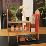 桌上书架实木花架竹伸缩多层花盆置物办公室厨房小桌面收纳柜特价