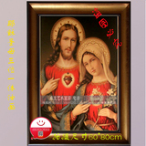手绘耶稣圣母油画 欧式家居客厅卧室书房玄关高档有框肖像装饰画