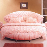 欧斯莱尔直销卧室家具/欧式软床/沙发床/布艺双人圆床B0015#