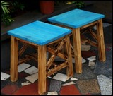 厂家直销 实木餐椅 地中海风格 做旧款椅子 实木凳子 独凳方凳