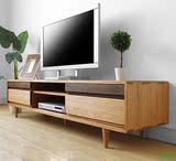 简约风白橡木客厅电视柜实木日式家具电视机柜影视柜子套装可定制