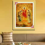 蒙娜丽莎西方三圣十字绣新款印花佛教十字绣佛像图人物宗教系列