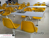 学生员工餐桌 食堂连体餐桌椅 快餐桌椅 四人位不锈钢餐桌椅组合