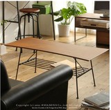 新品限量促销整装日式家具长方形茶几时尚简约桌子带隔板铁艺实木