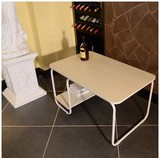 创意小户型时尚简约实木茶几宜家现代钢木地毯客厅方形茶桌边几