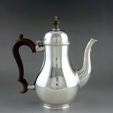 西洋古董银器 1898年英国伦敦纯银茶壶/730克