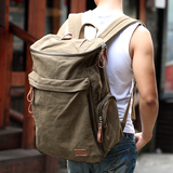 男士帆布后背包包大容量旅游休闲青年简约户外超大号旅行李双肩包
