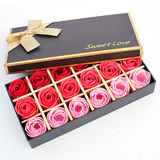 生日礼物手工香皂花18朵创意玫瑰花礼盒实用送男女友老婆 肥皂花