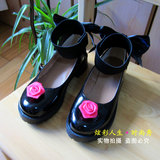 ◆蔷薇少女の真红COS鞋◆蝴蝶结洛丽塔圆头单鞋◆cosplay大码鞋