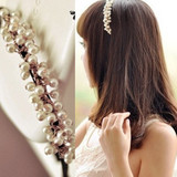 日韩流行可爱小串珠珍珠发箍细发卡发带头箍头饰新娘品发饰品批发