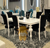 新古典餐桌 后现代餐桌 欧式餐桌 客厅餐桌椅组合 白色亮光餐桌