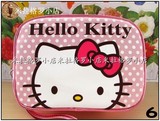 【特价清仓】hello kitty凯蒂猫KT猫点点卡通大容量笔袋方化妆包