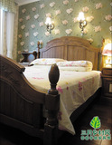 实木美式乡村风格家具楸木双人床1.8米1.5米双人床