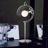 现代创意清光圆球肥皂泡玻璃铁艺台灯卧室床头灯客厅吧台酒店灯具