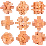 特价 成人古典木制益智玩具 孔明锁 鲁班锁 精品九件套装 榉木