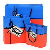 瑞迪斯 韩版时尚拼色英文字母礼品袋生日礼物纸袋礼物袋手提袋