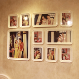 鸿莲 亚克力10组合照片墙 时尚小墙面 相片墙相框墙创意组合