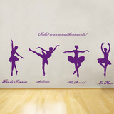 芭蕾舞女孩贴纸 舞蹈培训学校教室跳舞练功房健身房装饰背景墙贴