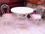 欧式铁艺桌椅铁板桌椅户外阳台休闲卧室圆桌庭院桌椅组合三件套