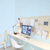 韩国环保墙纸自粘 客厅卧室蓝色条纹图案地中海风格带胶贴纸壁纸