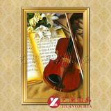 艺澜手绘油画小提琴音乐琴房乐谱客厅书房卧室餐厅装饰壁挂画JW52