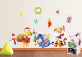 韩国墙贴纸 幼儿园儿童房间装饰品贴画圣诞快乐 维尼熊圣诞老人