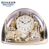 RHYTHM日本丽声座钟4SG738 欧式现代时尚动感梦幻创意天鹅湖台钟
