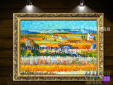 世界名画临摹 梵高丰收手绘油画欧式客厅油画餐厅玄关装饰画 风景