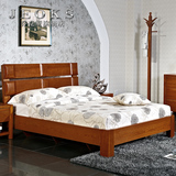 乔克斯现代中式实木框架床 1.8米双人床水曲柳婚床田园卧室床