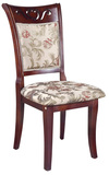 欧式实木餐椅 黑胡桃色橡木咖啡桌椅子 布艺软座吃饭凳子 小椅子
