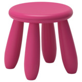 正品特价宜家家居 玛莫特 儿童凳 深粉深蓝白色 广州宜家代购IKEA