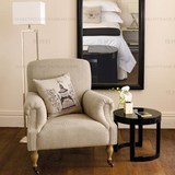 特惠 出口欧式法式美式小户型客厅家具现代简约亚麻单人布艺沙发