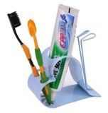 创意家居情侣洗漱杯架牙刷牙膏置物架 不锈钢倒挂刷牙沥水杯架
