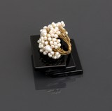 鲤鱼原创设计手工 荆棘中的花束 2MM 天然珍珠 手工定制 戒指