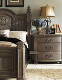 床头柜美式乡村欧式法式地中海卧室家具田园简约仿古做旧实木定制