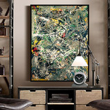 美国抽象派大师 Pollock 波洛克 现代艺术 绿色信息混沌 装饰画