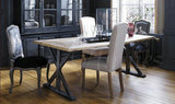 美式乡村铁艺复古松木餐桌办公桌书桌会议桌咖啡桌桌椅组合