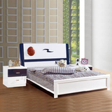 新款实木床儿童床双人床1.5米1.2米儿童床彩色床拼色中式家具8808