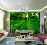 大型无缝3D立体自然森林风景壁画 卧室沙发壁纸 客厅电视背景墙纸