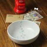 古伊烧 日本进口瓷器 白绘变樱花4.8 5.5 6.5陶瓷圆钵碗 汤碗饭碗