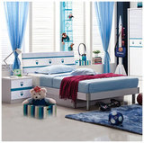 地中海儿童单人床美式床男孩女孩套房家具1.2米公主储物床