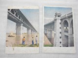 五十年代明信片2张 武汉大桥