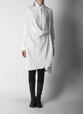 cutetoo设计师系列欧美风oversize超长暗黑系衬衫式韩版连衣裙
